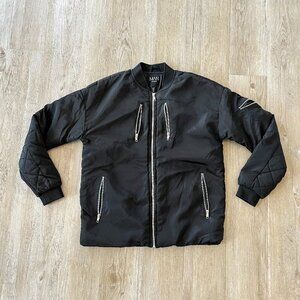 Mens Boohoo Black Zipper Jacket Coat - S